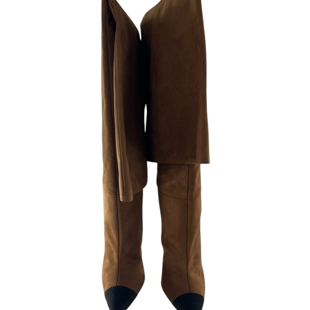 NIB Good American Over the Knee Slouch Pointed Toe Brown Boots 4 - Picture 8 of 11